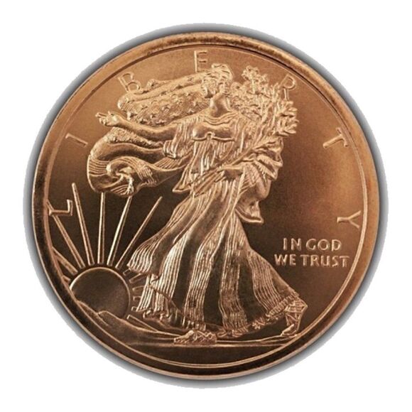 Walking Liberty Copper Collectable Coin - Picture 1 of 3